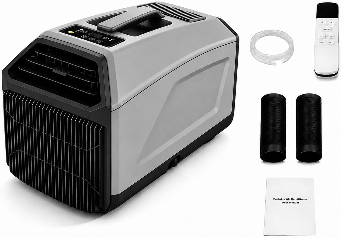 Condizionatore portatile 4500BTU, 5100 BTU Doppio Tubo, Van, Casa, off-Grid, Climatizzatore da Camper e Campeggio - 4500, KPOUYYDS