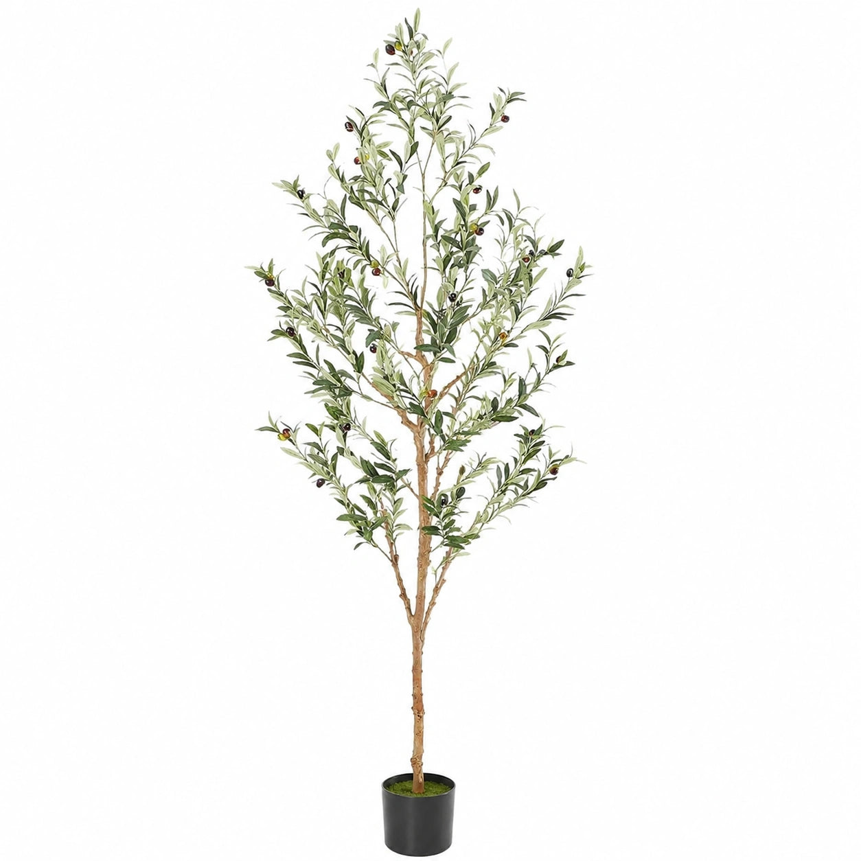Albero di Ulivo Artificiale 180cm con Vaso Nero