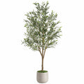 Albero d'ulivo artificiale con vaso decorativo 150 cm verde