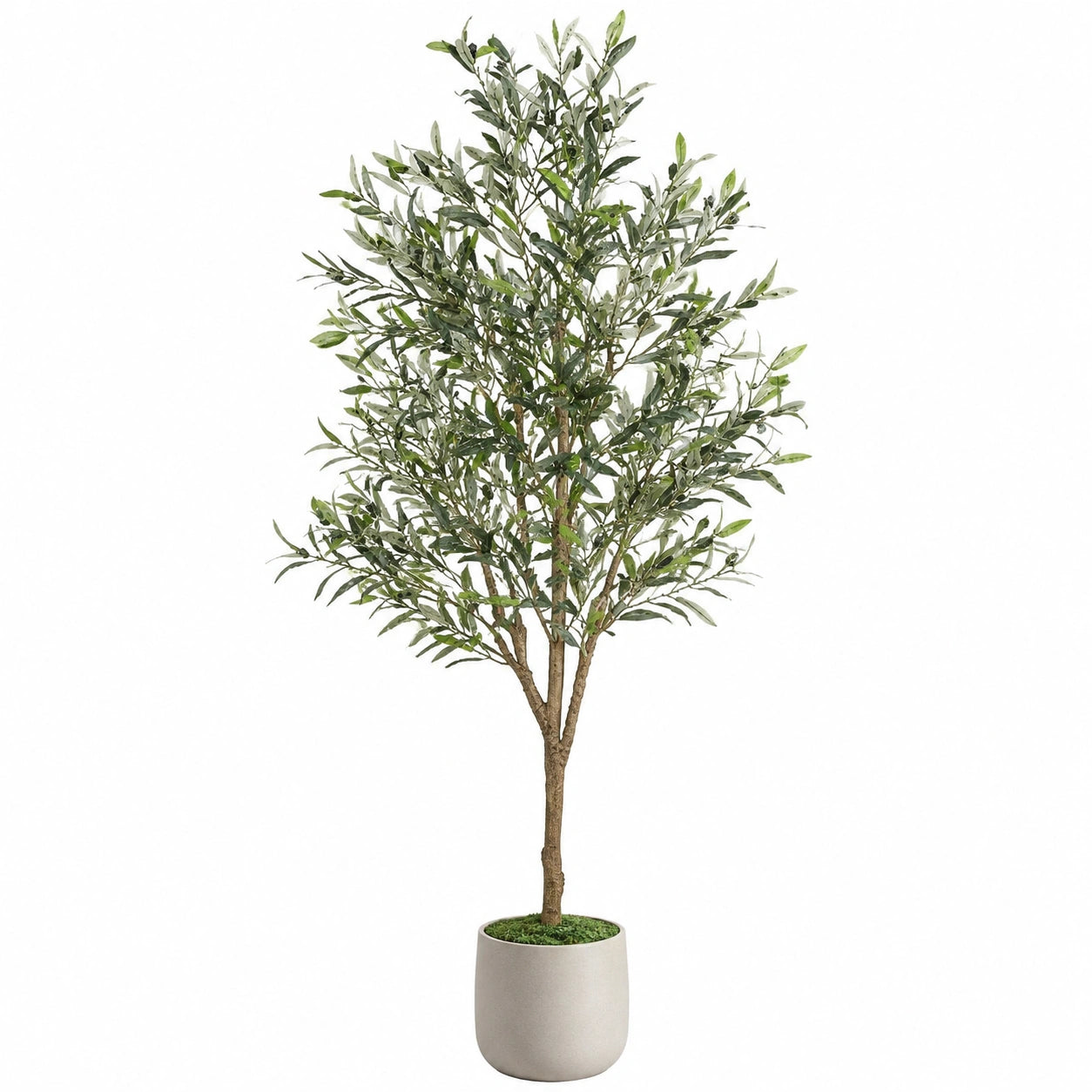 Albero d'ulivo artificiale con vaso decorativo 150 cm verde