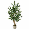 Albero d'Olivo Artificiale con Vaso 155 cm Verde Scuro