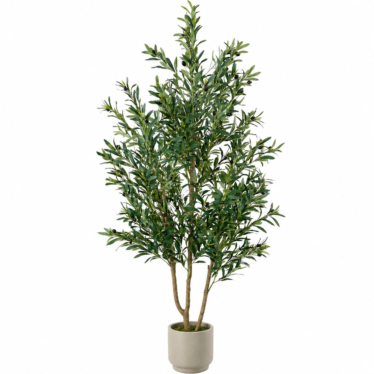 Albero d'Olivo Artificiale con Vaso 155 cm Verde Scuro