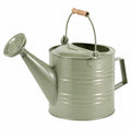 Annaffiatoio Verde in Metallo 5 Litri con Manico in Legno