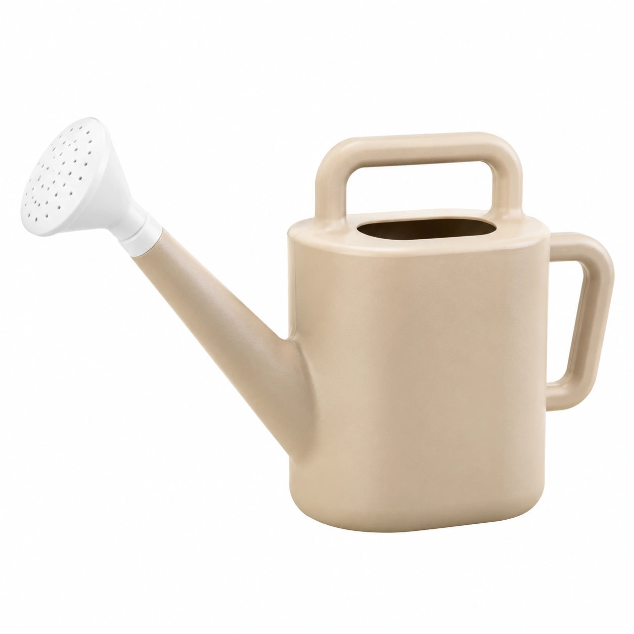 Annaffiatoio in Plastica Beige 5L con Doppia Maniglia