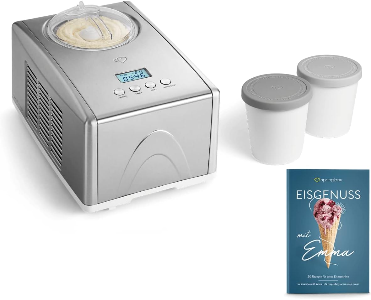 Macchine del gelato, SPRINGLANE Gelatiera Emma 1,5 L con compressore autoraffreddante 150 W, Springlane Kitchen