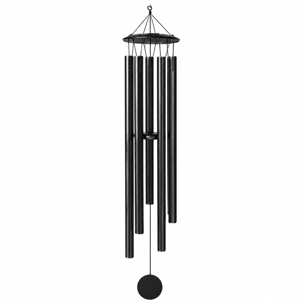 Campanello a Vento Tubolare Nero 90cm per Esterni