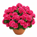 Pianta Artificiale di Geranio Rosa in Vaso Decorativo