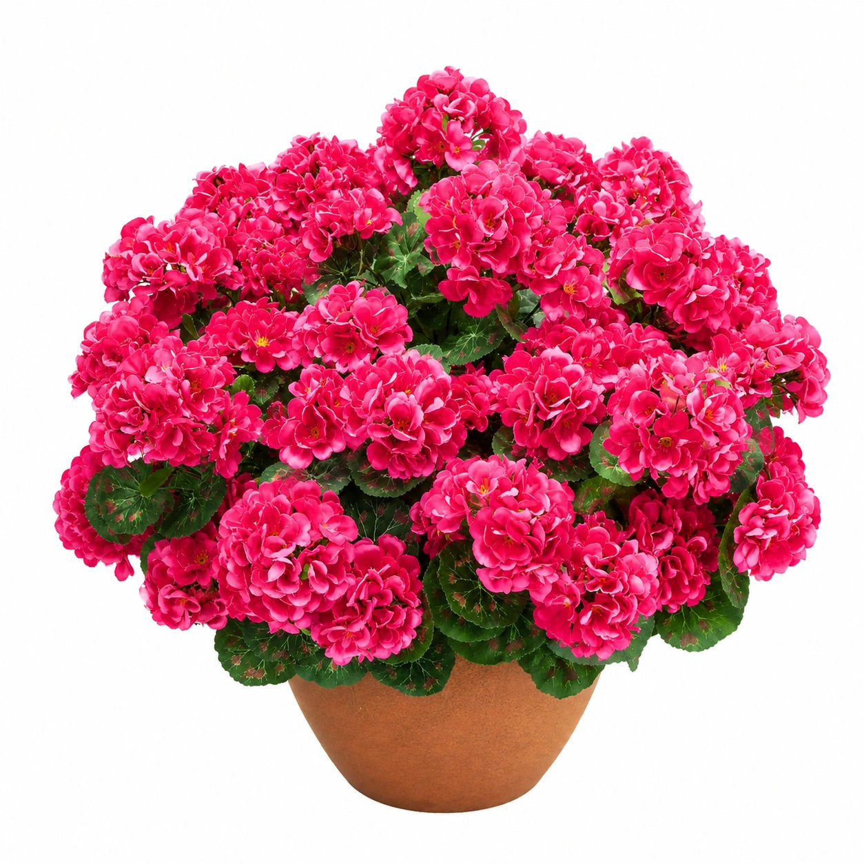 Pianta Artificiale di Geranio Rosa in Vaso Decorativo