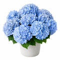 Ortensia Artificiale Blu in Vaso Decorativo