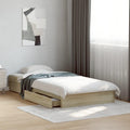 Strutture letto, Materiale in Legno Composito, Letto Contenitore in Legno con 4 Cassetti e Robuste Doghe in Compensato, Struttura Letto, CIOURSTO