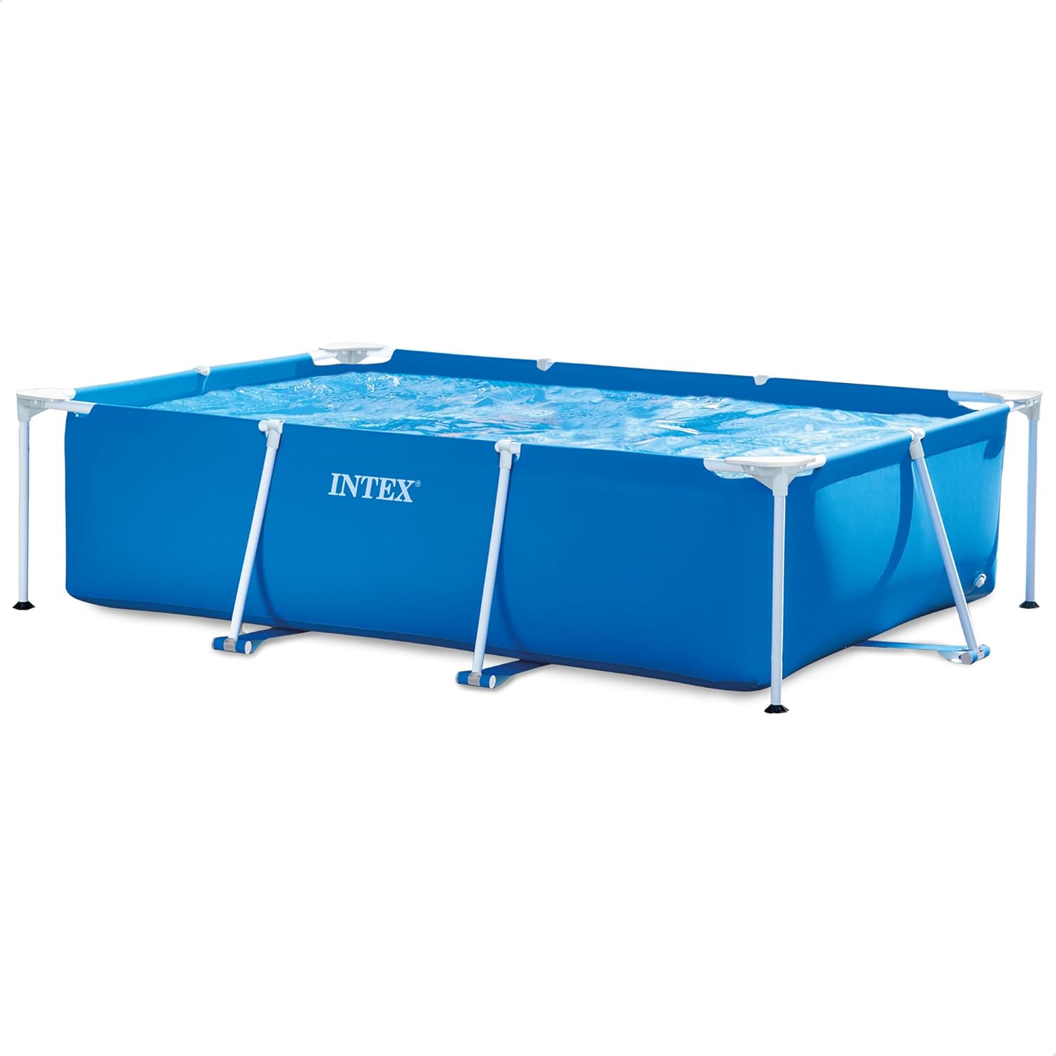 Piscina fuori terra 260X160X65, Blu, 28271 Family Frame Rettangolare Cm Piscina Gioco Estivo Estate Giocattolo 758, 260 x 160 x 65 cm, Intex