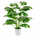 Pianta Artificiale Monstera con Vaso Bianco 110cm