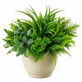 Pianta Artificiale Decorativa in Vaso di Ceramica Verde