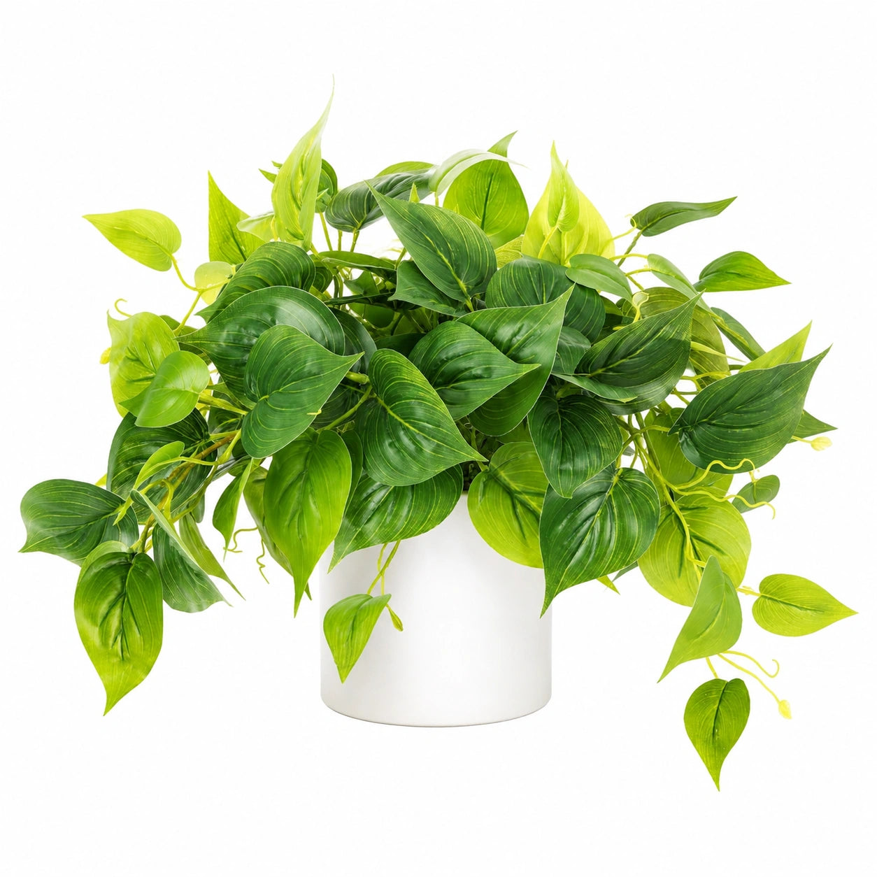 Pianta Decorativa Artificiale Verde in Vaso di Ceramica Bianca