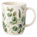 Tazza in Ceramica con Motivo Foglie Verdi