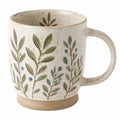 Tazza in Ceramica con Motivo di Rami e Foglie Verdi