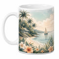 Tazza da Caffè in Ceramica con Motivo Tropicale, 350 ml