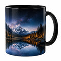 Tazza Nera con Paesaggio Montano Stellato 300ml