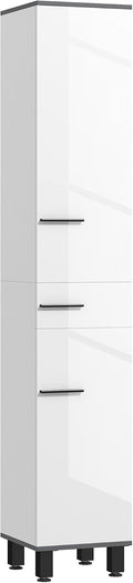 Mobili a colonna, Colonna Bagno Moderna con Cassetto, 2 Armadietti, Mobile Bagno Salvaspazio Alto con 2 Ante e Ripiani Regolabili, HOMCOM
