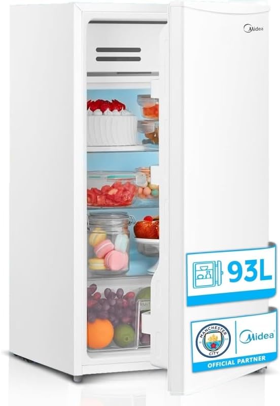 Mini frigorifero, compatto da 93 L, per casa e ufficio, mini bar silenzioso per roulotte e campeggio con zona fredda 0°, Midea