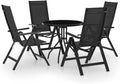 Set mobili da giardino, ideale per balcone, terrazza, colore antracite e nero, Set da bistrò da 5 pezzi, QJBSAVVA