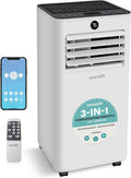 Condizionatore portatile, 9000 BTU, Climatizzatore Portatile WiFi con Telecomando, Deumidificatore e Ventilatore, Ufficio e Scuola, SereneLife