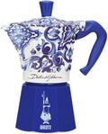 Caffettiera moka, a fuoco diretto (caffettiera, caffettiera espresso), Dolce & Gabbana - Caffettiera Express Blue Mediterraneo per 6 tazze, Bialetti