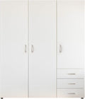 Armadio, Molise - con 3 ante a battente e 3 cassetti in legno laminato di colore bianco. Dimensioni ca. LAP 150,2x176,2x51,3 cm, AVANTI TRENDSTORE