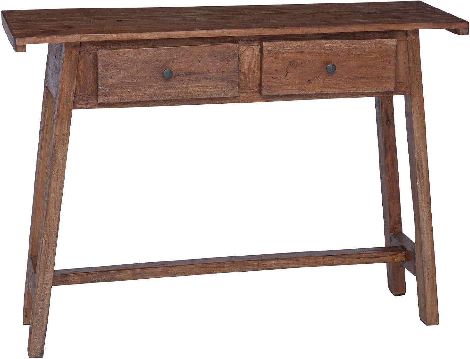 Scrivanie, Scrivania Marrone 110 x 30 x 79 cm Legno di Mogano Massello, Scrivania Stretto per Soggiorno, Tavolo Consolle Elegante, Ingresso, vidaXL