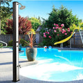 Docce da giardino, Doccia Esterna Solare da Giardino 40 L con Rubinetto Miscelatore e Soffione - per Esterno Piscina, Acqua Fredda e Calda, Meridiana