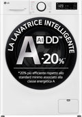 LG F4R3013NSWB lavatrice, AI DD a Carica Frontale 13 kg Serie R3, Classe A-20%, 1400 giri, AIWash, Lavaggio a vapore, Motore Direct Drive, Bianca