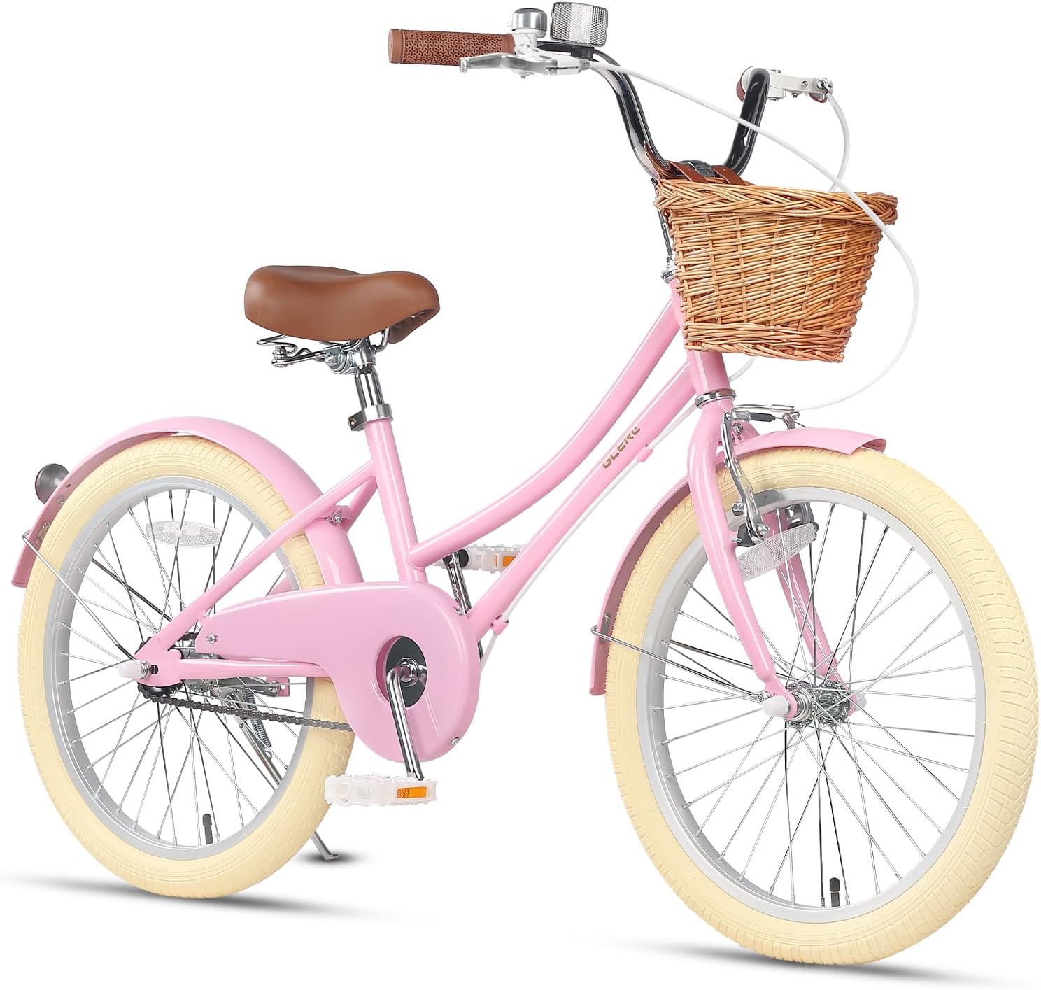 City bike per bambini, con campanello e stabilizzatori, da 12-14-16-20 pollici, Bicicletta con cestino per bambine da 3 a 10 anni, Glerc
