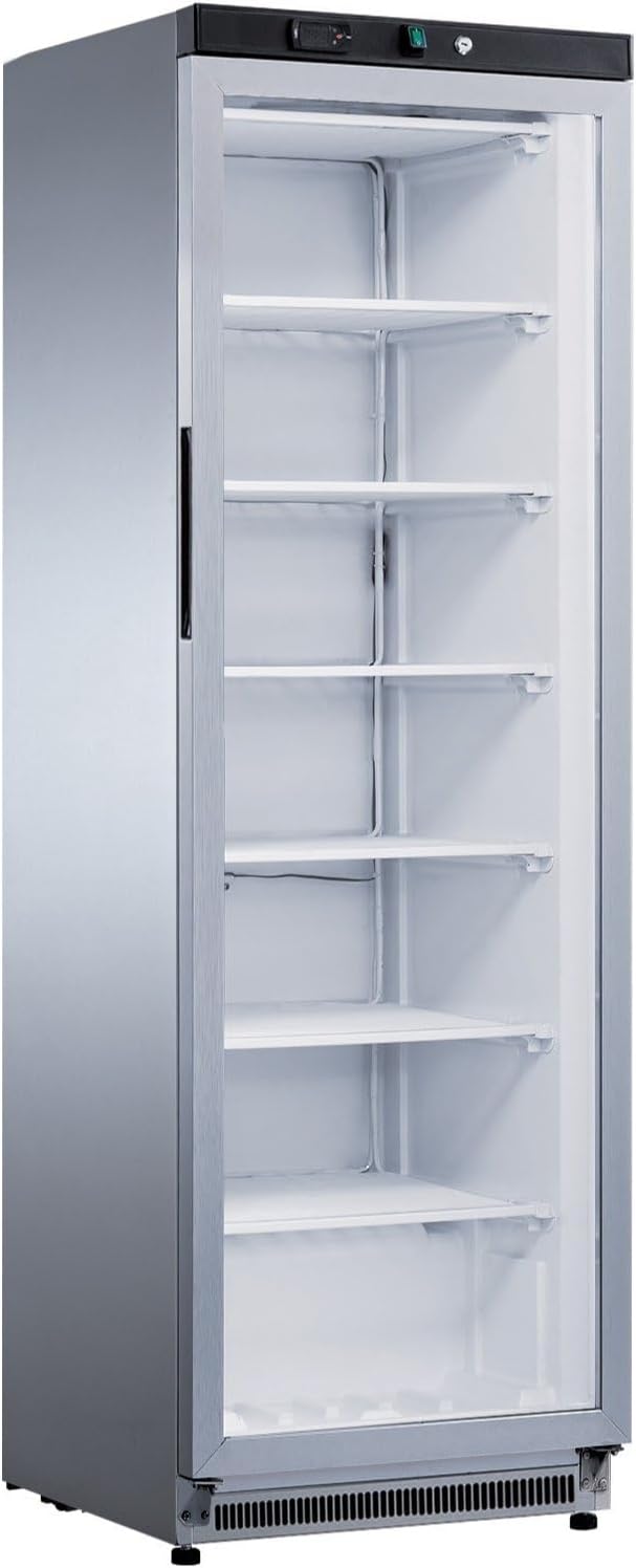 Congelatore verticale, Armadio congelatore refrigerato in acciaio inox 1 anta in vetro 400 lt statico -18-25°C - ZX, Ristoattrezzature