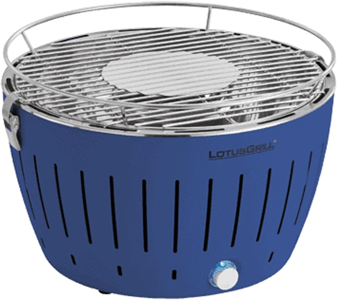 Barbecue a carbone G34, Blu, 35 x 23,4 cm, LG U BL, Barbecue con batterie e cavo di alimentazione USB, LotusGrill