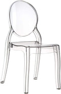 Sedie, Set di 6 BRERA in policarbonato trasparente impilabili, KONTE.DESIGN