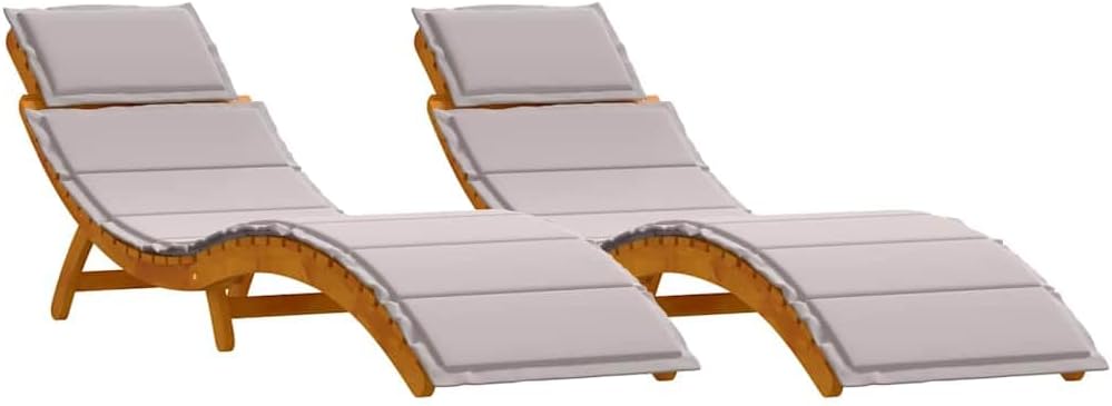 Lettino prendisole, 2 pcs Talpa Legno di Acacia Massello, Seduta da giardino, reclinabile elegante per terrazza e relax all'aperto, vidaXL