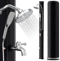 Docce da giardino, Doccia solare da giardino 35 L, per piscina, campeggio, colore nero, acqua calda fino a 60 °C, Herrselsam