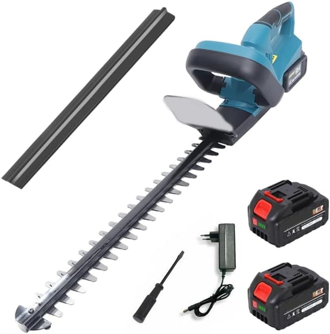 Tagliasiepi, Lunghezza Lama 50 cm, con 2 Batterie da 4.0 Ah, Bassa Rumorosità 94 dB, Peso 3.24 kg, Tosasiepi, Taglia Siepi, Generico