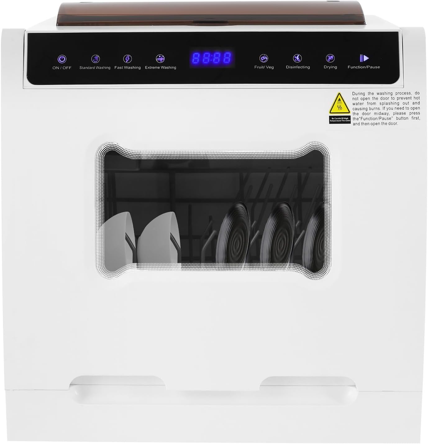 Lavastoviglie, da tavolo 1100 W con 5 programmi e asciugatura ad aria calda, 72h di conservazione, silenzioso 52 dB, finestra, camper, TTISJHK