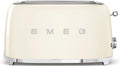 Smeg TSF02CREU Tostapane, Funzione Riscaldamento, Scongelamento e Bagel, Espulsione Automatica del Pane, Cassetto Raccoglibriciole, Panna, 2x4