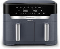 Moulinex EZ942B friggitrice ad aria, 11 Litri, Dual Easy Fry XXL, Doppio Cestello Antiaderente Lavabile in Lavastoviglie, Basso Consumo Energetico