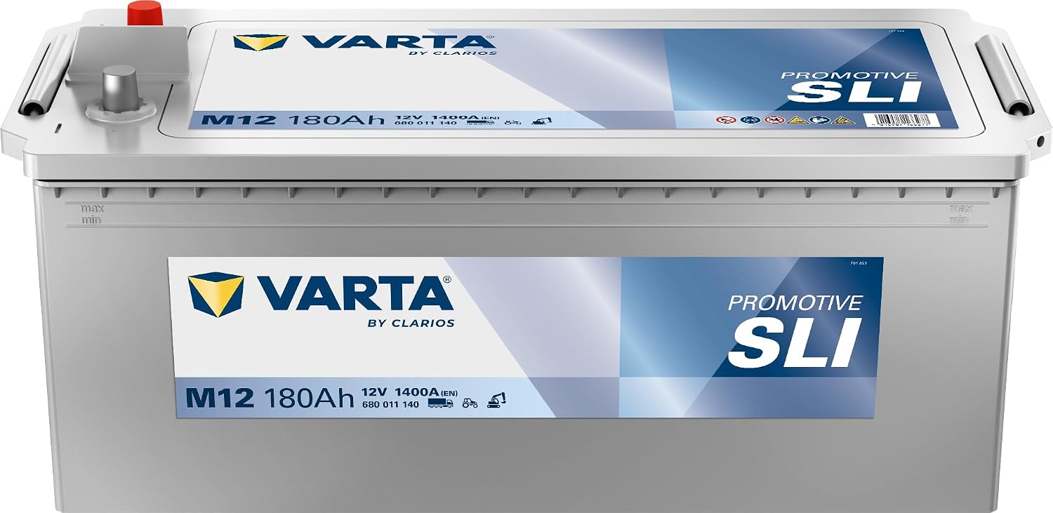 Batterie per auto M12, Lavori Pubblici, Agricoli, 12 V, 180 Ah, 1400 Amps, Batteria Promotive Black per camion, VARTA