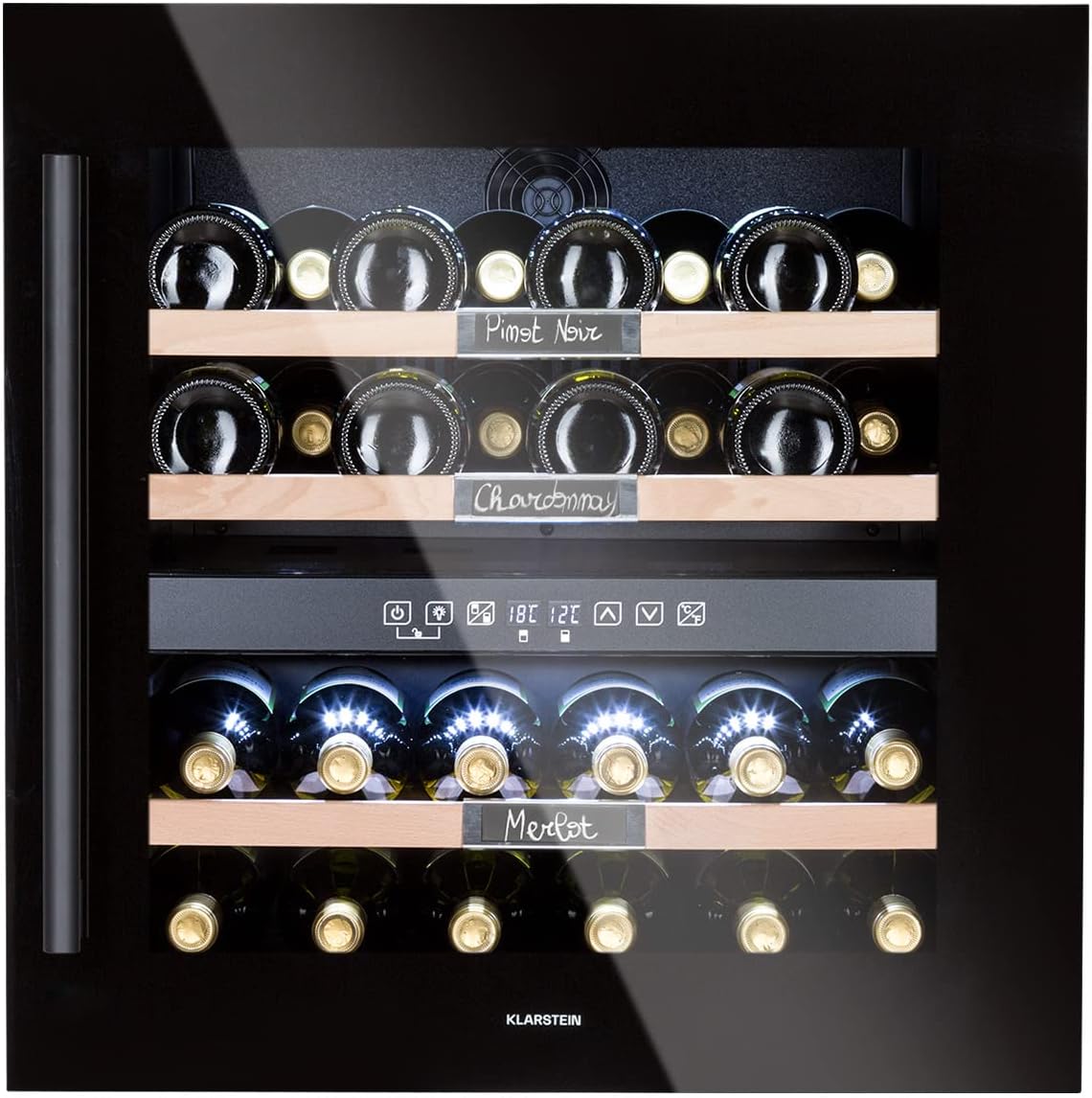 Cantine indipendenti, Cantinetta Vino Design, Controlli Touch, 5-22°C, 36 Bottiglie, Frigo Vino Cantinetta per Esterno, Interno, KLARSTEIN