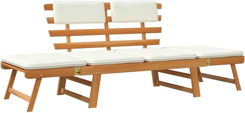 Lettino prendisole, Panca da Giardino Sdraio Sedile per Patio Arredamento per Giardino Mobili da Esterni Legno Massello di Acacia, vidaXL