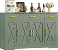Credenza, Verde, 140 cm Cucina, Mobile Cucina con 3 Cassetti e 4 Armadi, Mobile per Cucina Ingresso Foyer, Buffet Mobile Moderno, Soggiorno, HOCSOK
