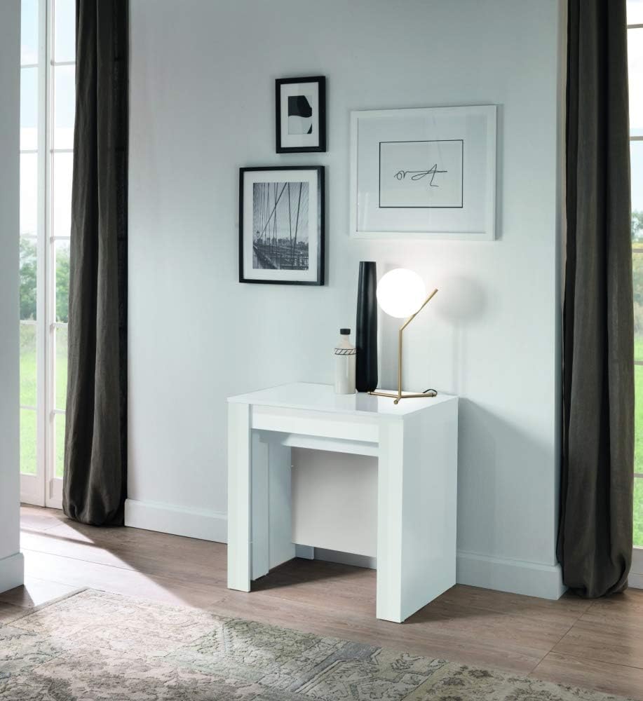 Console e tavoli da divano, zona living (Bianco laccato lucido), Multiuso per cucina, sala da pranzo, soggiorno, Am Group Home