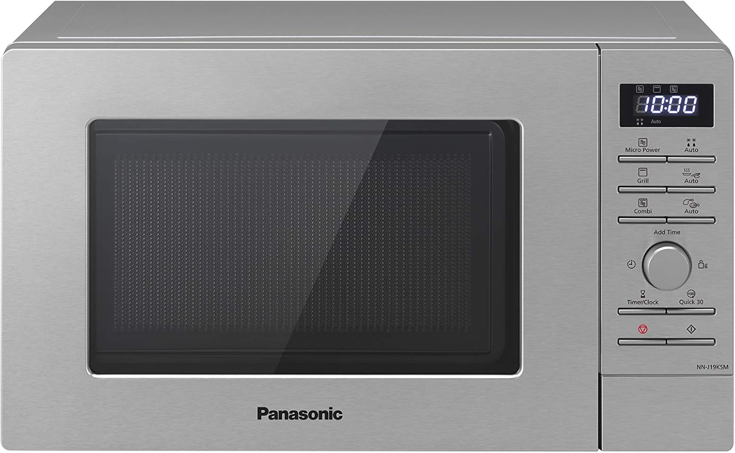 Panasonic NN-J19KSMEPG forno a microonde, 20 Litri, 800 W, Grill 1000 W, 9 Programmi Automatici, Forno Microonde e Grill con Piatto Rotante, Argento
