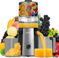 Estrattori succo albero singolo masticatori, Estrattore Frutta e verdura, Alta Estrazione, Facile da Pulire, con 2 Bicchieri, AHJ