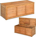 Cassapanche e bauli, Panca Contenitore per Interni e Esterni, Cassapanca Contenitore in Legno di Acacia con Coperchio e Maniglia, COSTWAY