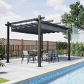 Gazebo UV50, Esterno Resistente, Pergolato da Giardino +, Pergola Bioclimatica per Arredo Giardino Terrazzo, Nero, Pergola 3x4, Devoko